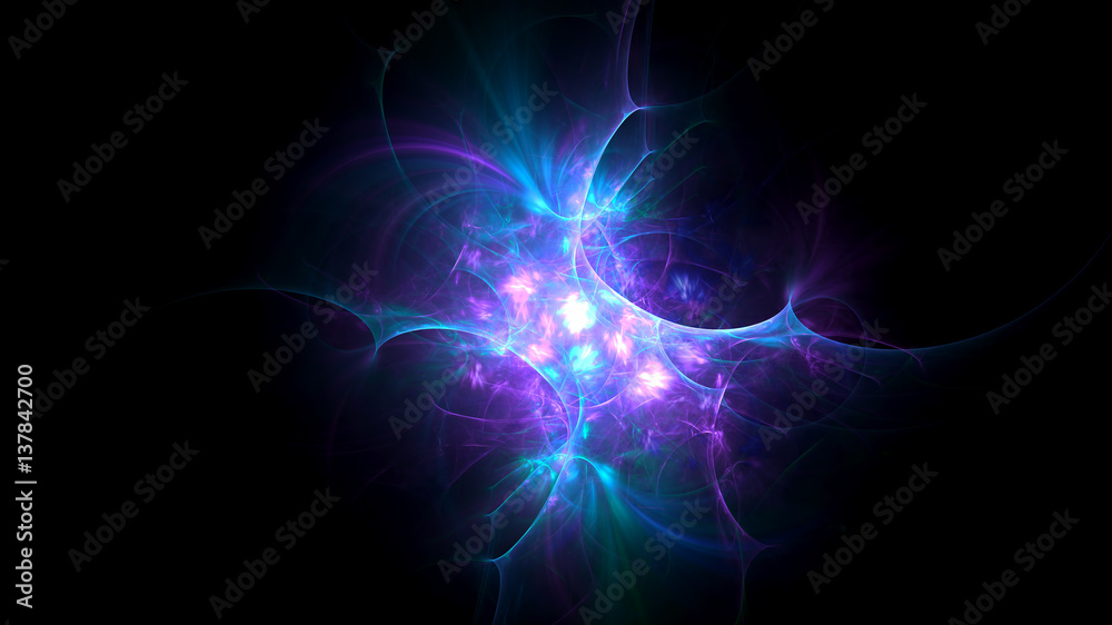 3D rendering abstract fractal light background