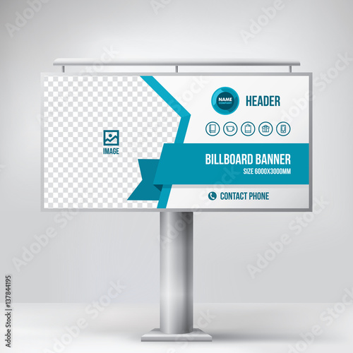 
Billboard design, multipurpose banner template for posting photos and text, graphic background vector