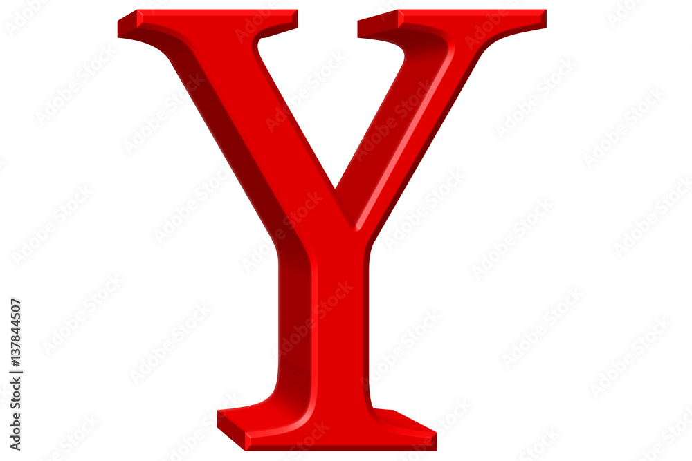 Uppercase letter Y, isolated on white, 3D illustration Uppercase letter Y, isolated on white, 3D illustration