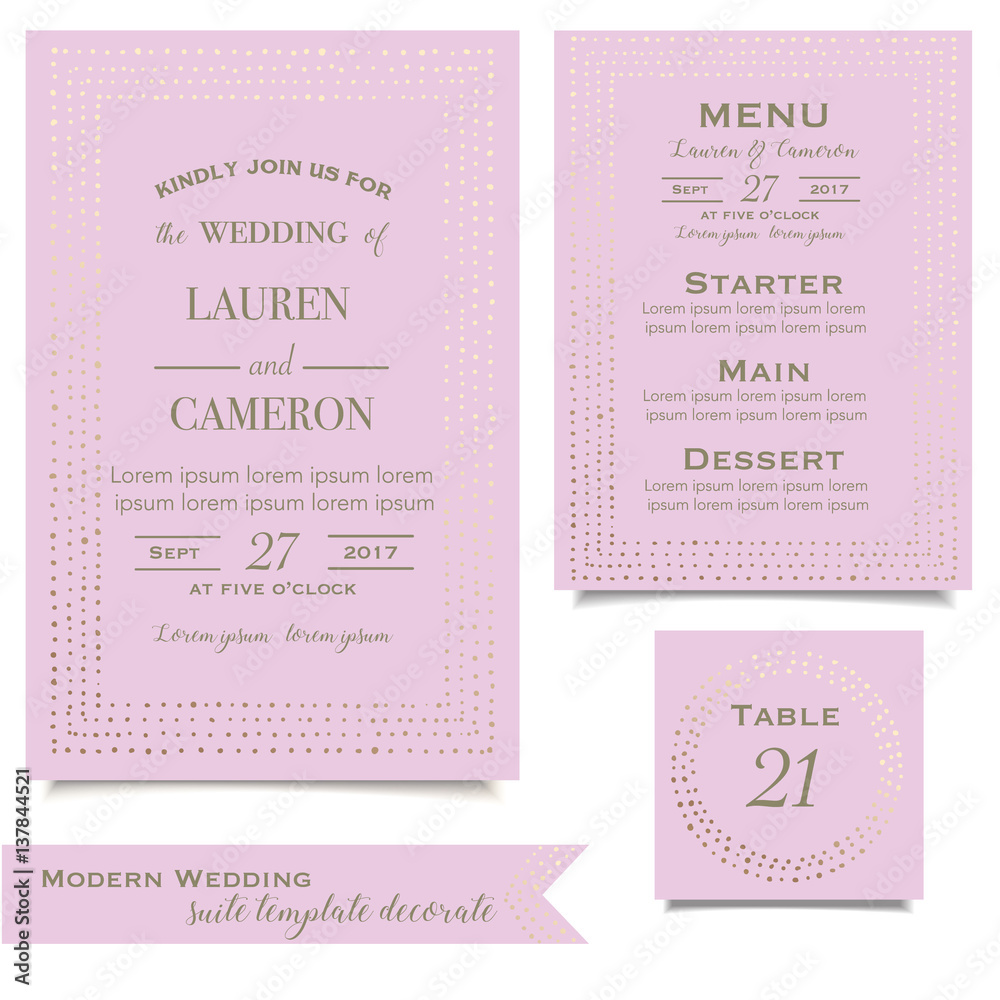 Invitation cards with graphic elements vector and calligraphic symbols