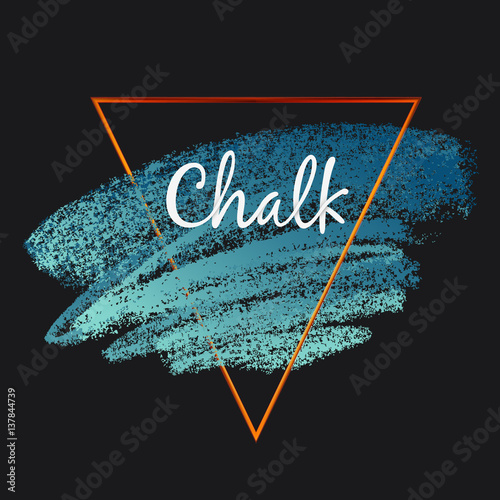 Textures of chalk and charcoal. Vector brush strokes. Soft pastel colors. Decorative golden frame. High resolution image. Grunge template. For registration of design projects.