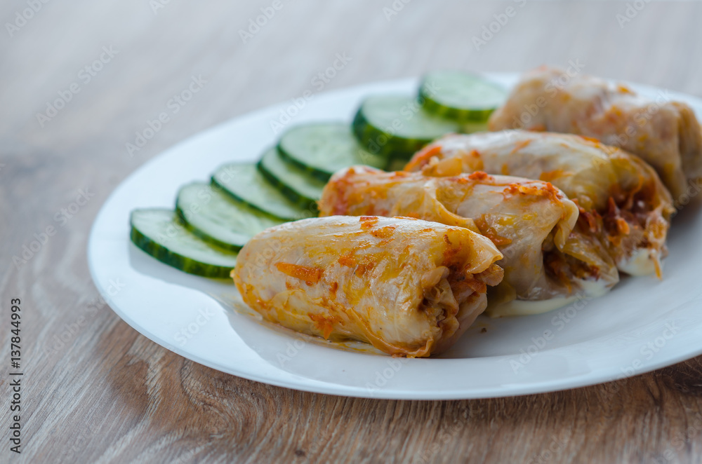 Homemade cabbage rolls