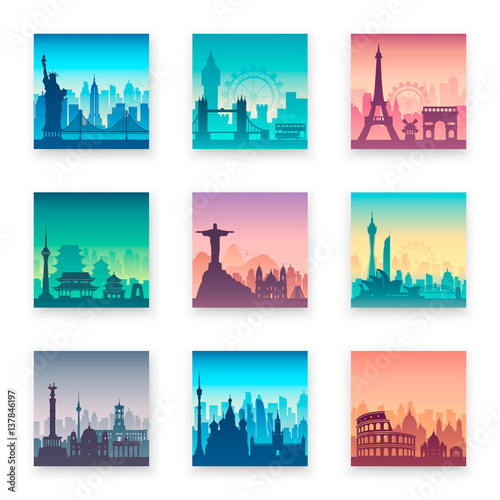 Collection of famous city capes.