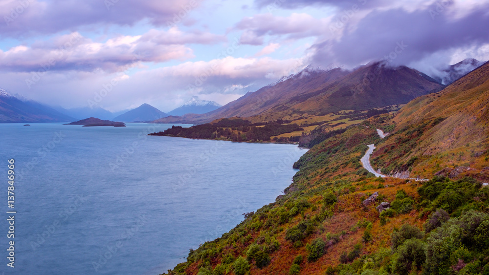 Bennett's bluff viewpoint on the road from Queenstown to Glenorchy