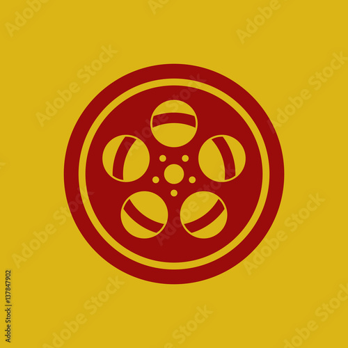 Vector illustration in flat style Tape Bobbin Reel retro cinema vintage