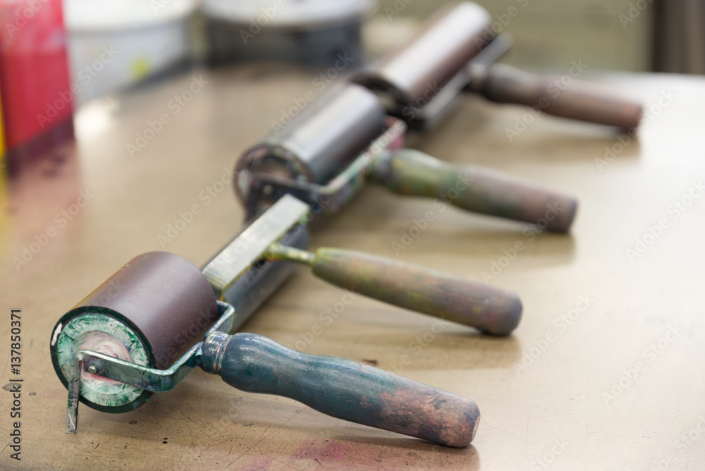 Obraz premium Walzen auf Litographiestein