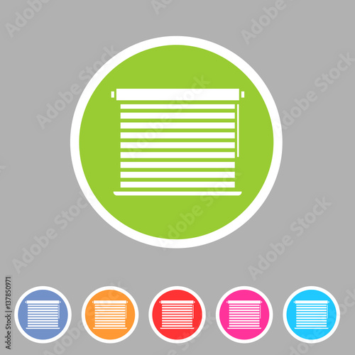 Window louvers, plisse, jalousie, blinds, rolls, vertical, horizontal, symbols, icons.
