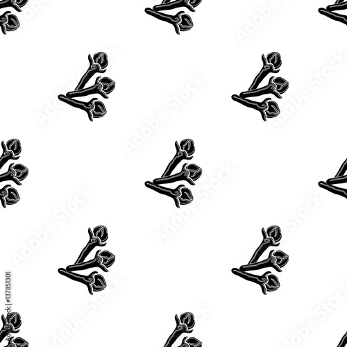 Clove icon in black style isolated on white background. Herb an spices pattern stock vector illustration.