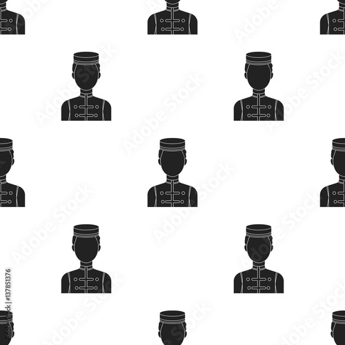 Bellboy icon in black style isolated on white background. Hotel pattern stock vector illustration.