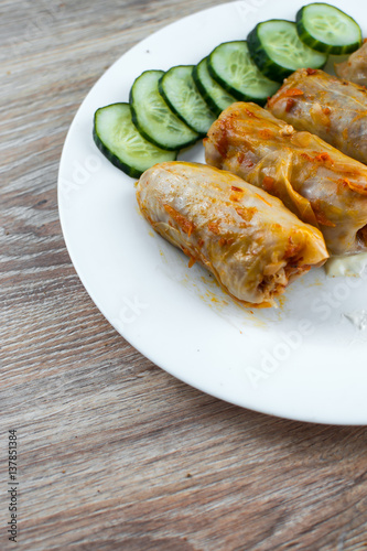 Homemade cabbage rolls photo