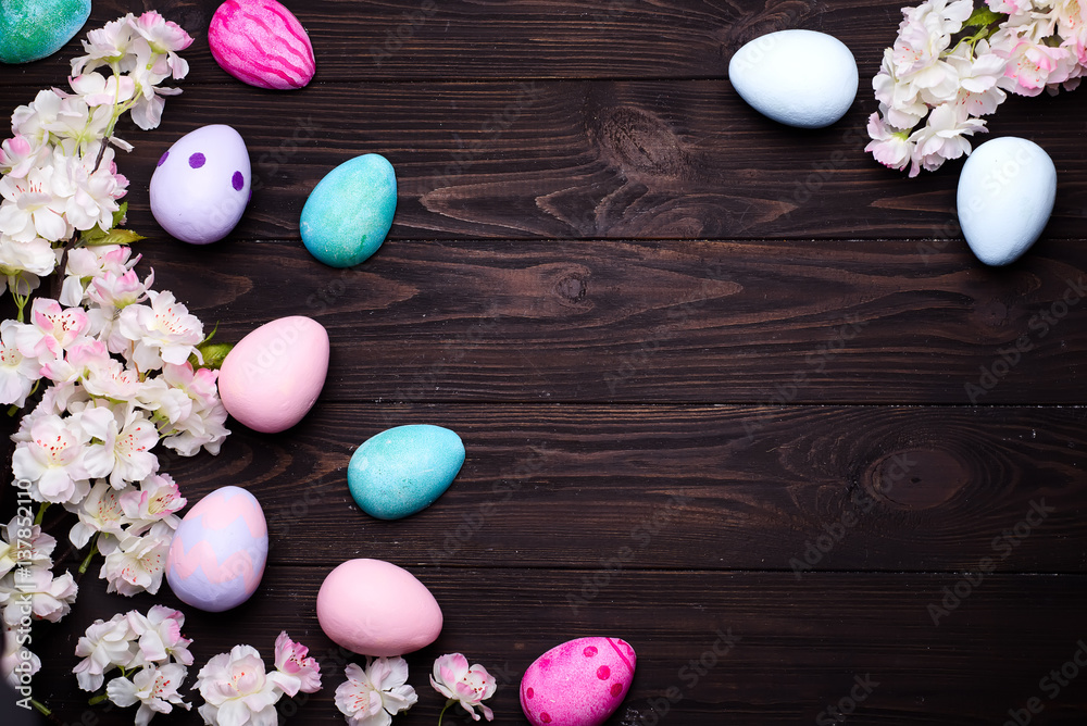 frame with flower and eggs frame with flower and eggs