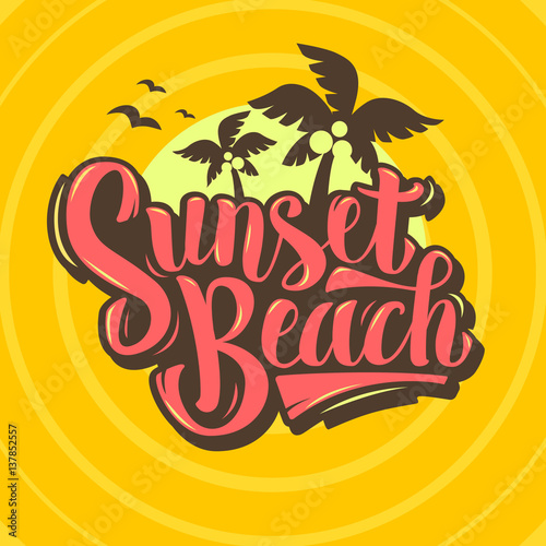Sunset Beach Brush Script Lettering Custom Type Design With Coco