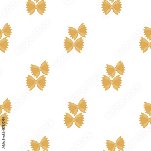 Farfalle icon pasta in cartoon style isolated on white background. Types of pasta pattern stock vector illustration.