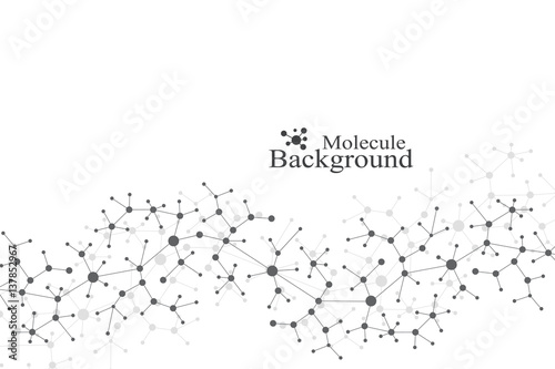 Scientific chemistry pattern. Structure molecule DNA research as concept. Science and technology background communication. Medical scientific backdrop for your design. Vector Illustration.