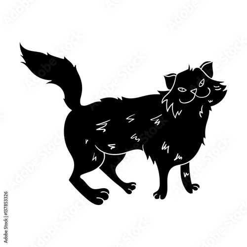 Norwegian Forest Cat icon in black style isolated on white background. Cat breeds symbol stock vector illustration.