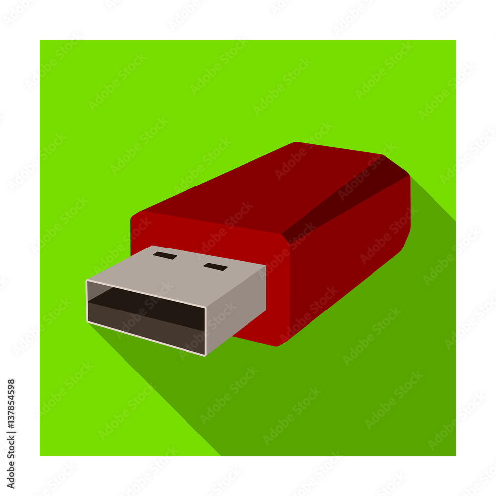 USB flash drive icon in style isolated on white background. computer accessories symbol vector illustration. Stock Vector | Adobe
