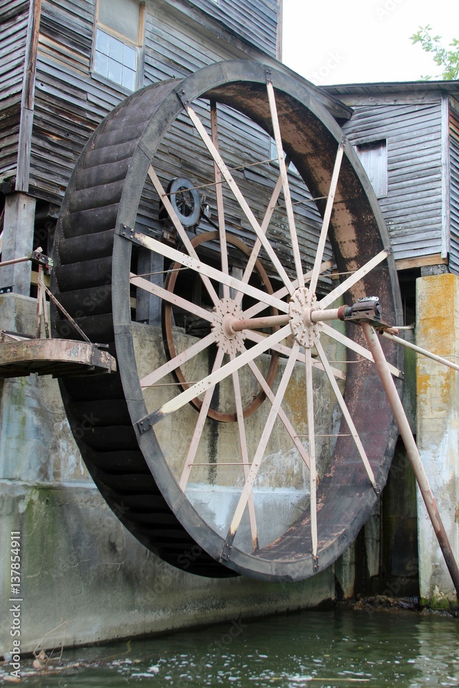 A old vintage water wheel.