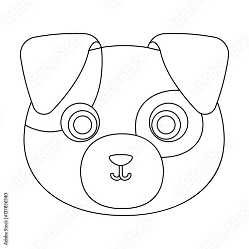 Dog muzzle icon in outline style isolated on white background. Animal muzzle symbol stock vector illustration.
