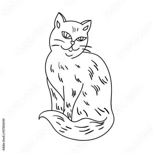Nebelung icon in outline style isolated on white background. Cat breeds symbol stock vector illustration.