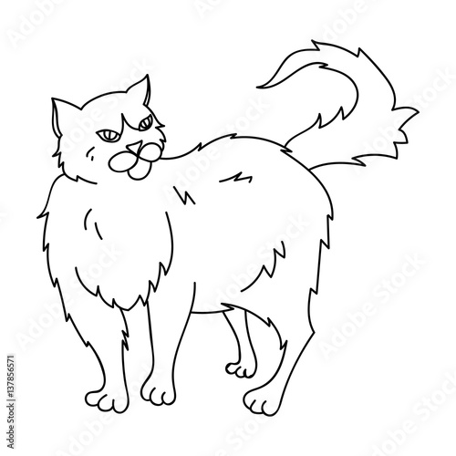 Persian icon in outline style isolated on white background. Cat breeds symbol stock vector illustration.