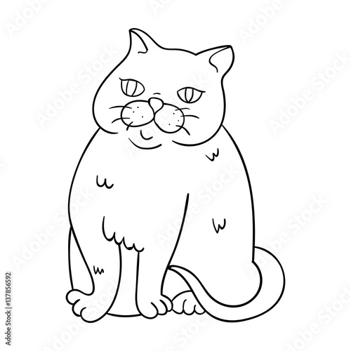 Exotic Shorthair icon in outline style isolated on white background. Cat breeds symbol stock vector illustration.