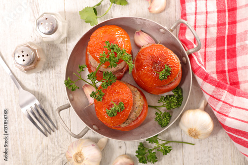 baked tomato filled with meat