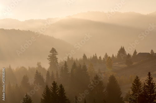 Romanian misty mountains