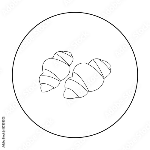 Gnocchi pasta icon in outline style isolated on white background. Types of pasta symbol stock vector illustration.