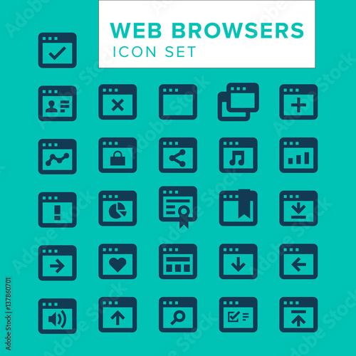 web browsers Icon set