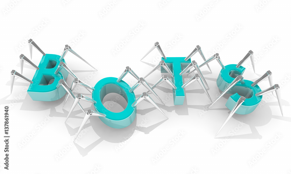 Bots Spiders Internet Crawlers Word Letters 3d Illustration Stock ...