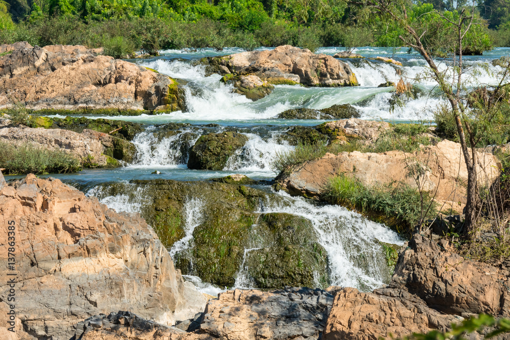 Li Phi Waterfall or Somphamit Waterfall Li Phi Waterfall or Somphamit Waterfall