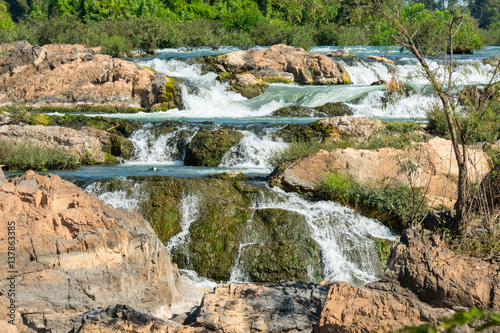 Li Phi Waterfall or Somphamit Waterfall