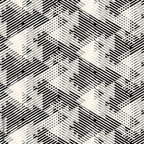 Geometric pattern with striped triangles