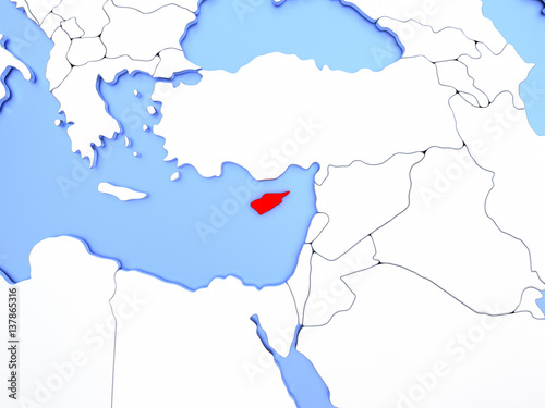 Cyprus in red on map
