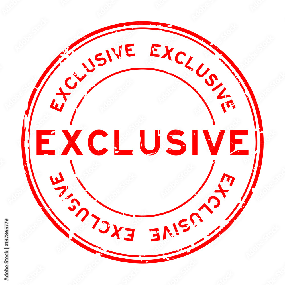 Grunge red exclusive round rubber seal stamp on white background Grunge red exclusive round rubber seal stamp on white background