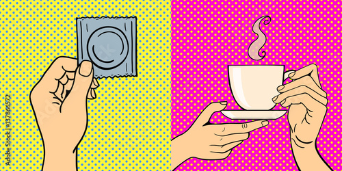 Pop art hands vector illustration.
