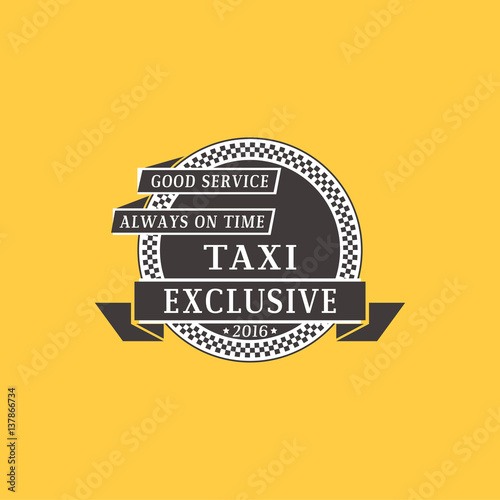 Taxi badge car service business sign template vector illustration.