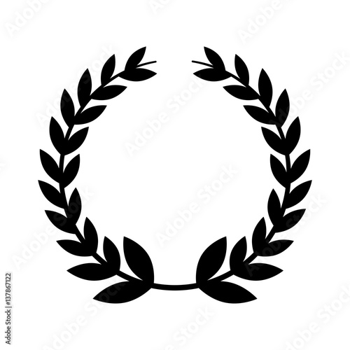 wreath leafs crown emblem vector illustration design