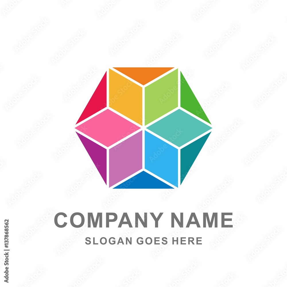 Colorful Circular Triangle Hexagon Cube Box Star Arrow Fashion Accessories Business Company Stock Vector Logo Design Template 