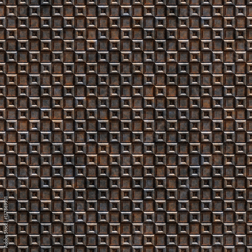 Seamless rusty metal grille pattern 