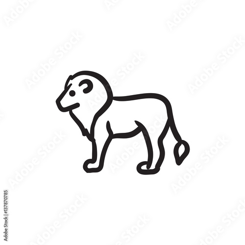 Lion sketch icon.