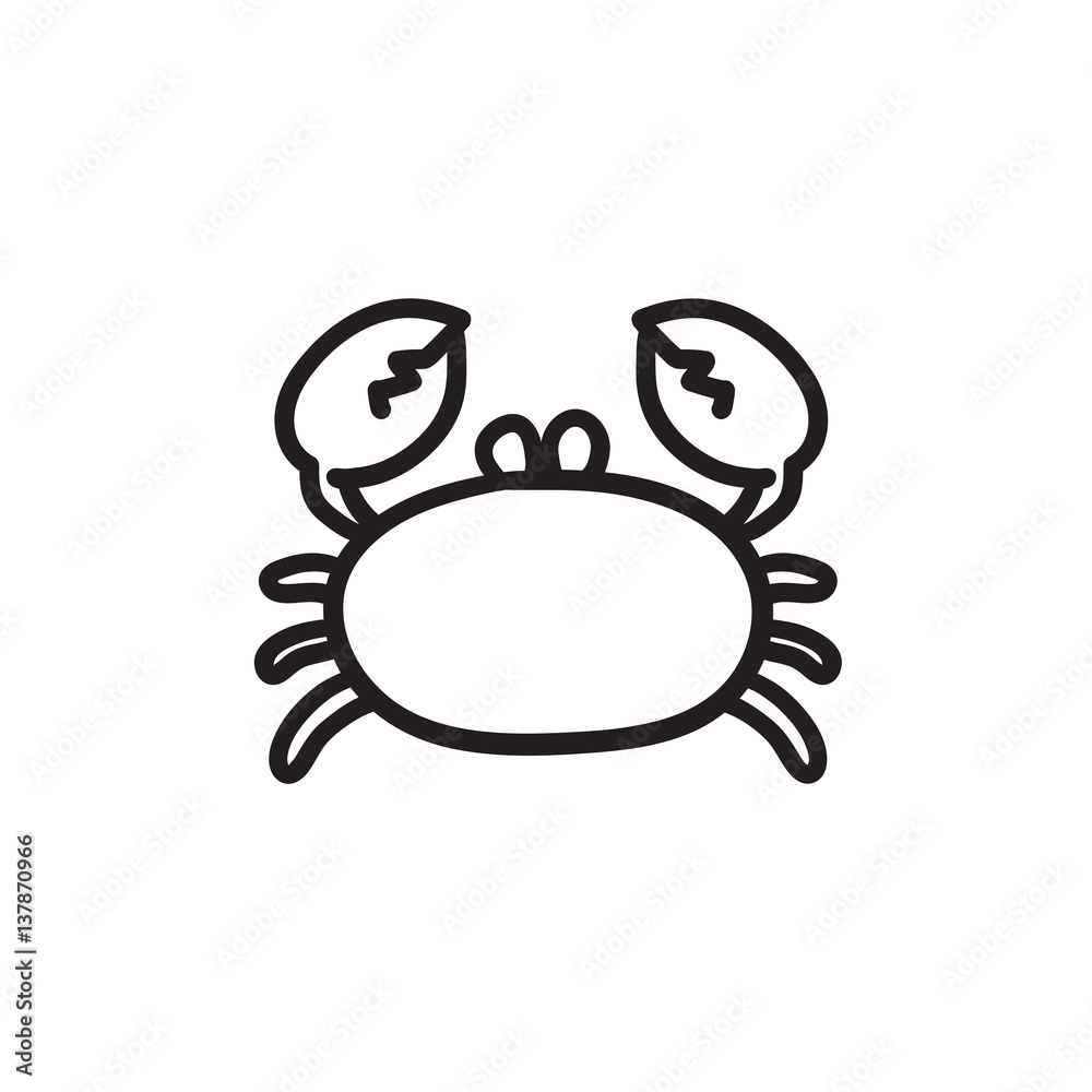 Obraz premium Crab sketch icon.