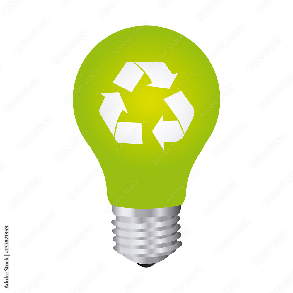 green bulb eco icon, vector illustration design