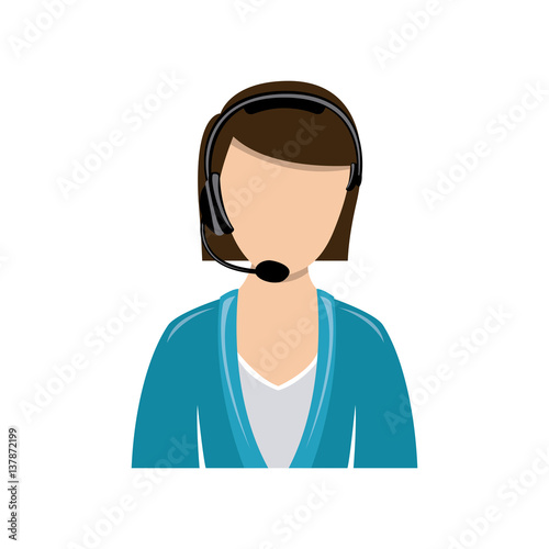 color people woman technological services icon, vector illustration design © grgroup
