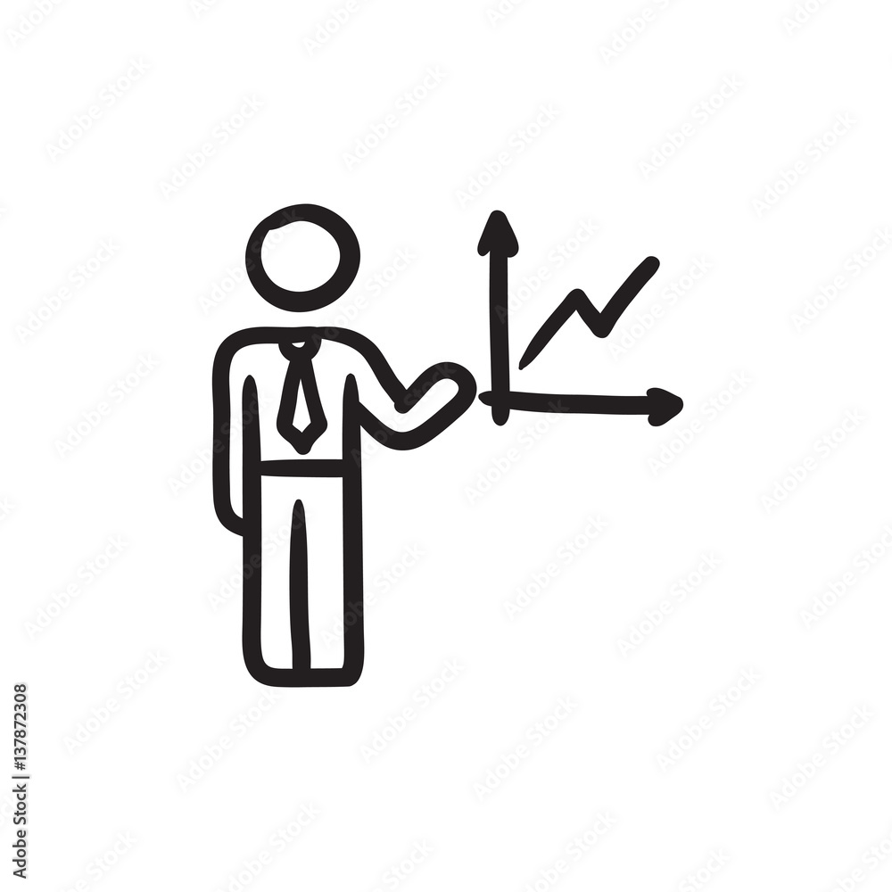 Business report sketch icon. Business report sketch icon.