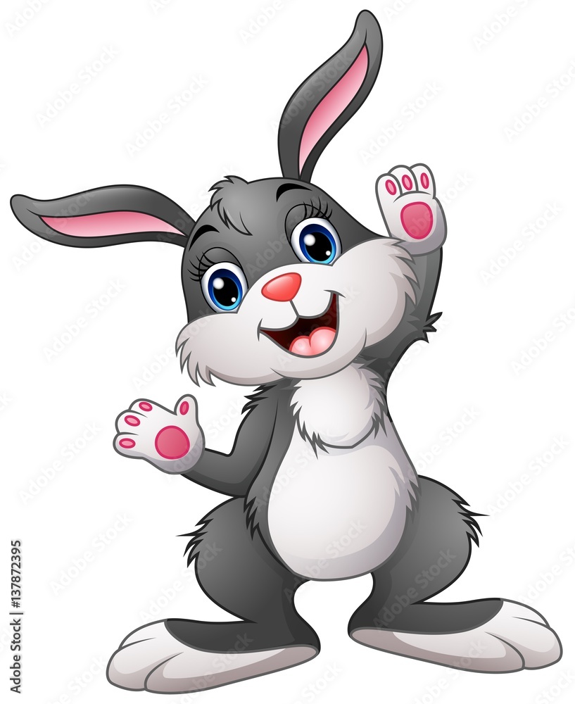 Naklejka premium Happy rabbit cartoon