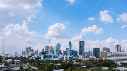 Business Building Bangkok city area  panorama view