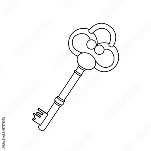 figure old key icon stock, vector illustration image design