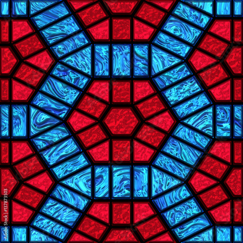 Seamless bright stained glass pattern 