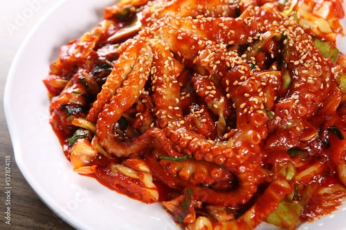 Stir-fried Octopus. Nakji-bokkeum.